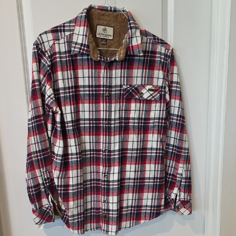 Legendary Whitetails Men's Red and Blue Plaid Shirt